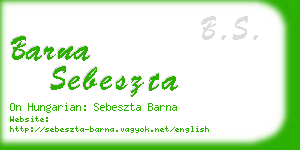 barna sebeszta business card